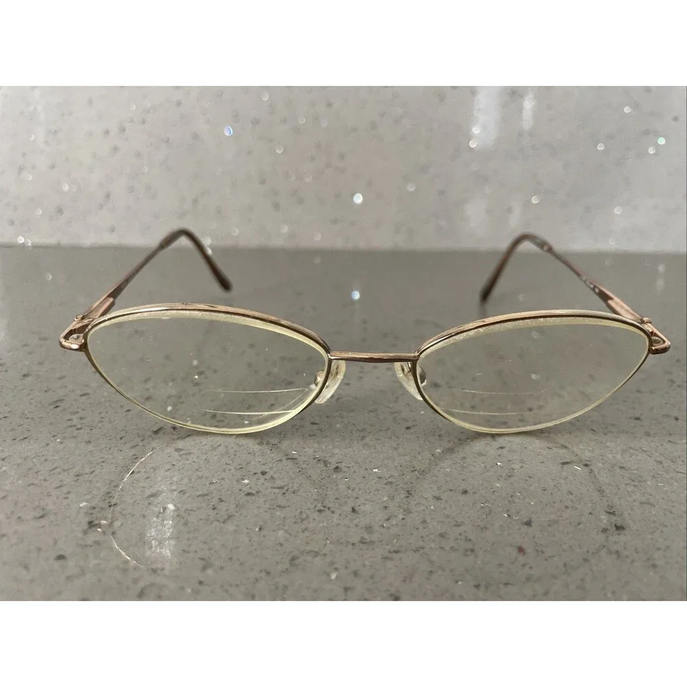 Silver Dollar Eyeglasses Nicky Col #1 Frames Only Gold 53-18-135 Bronze round